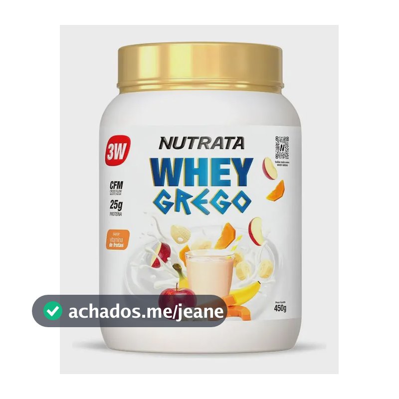 Whey Grego 3w Pote 450g Vitamina De Frutas Nutrata Vitamina De Frutas
