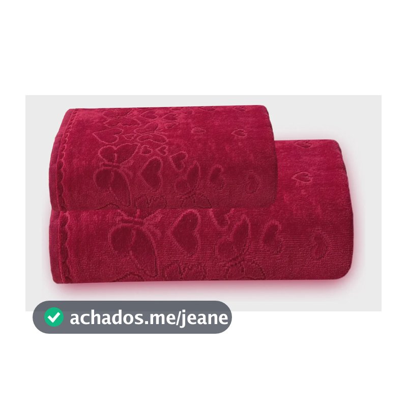 Jogo De Toalhas 2 Pçs Romance Banho/rosto Dohler Penteado Vinho