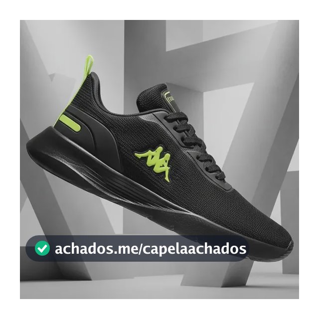Tenis Kappa Treviso Original Unissex Confortável Academia Preto-amarelo-limão 41 Br