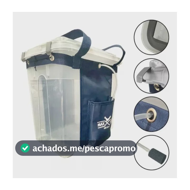 Caixa Pesca MaxxFish Air Box 26,5L com Oxigenador Integrado para Iscas Vivas