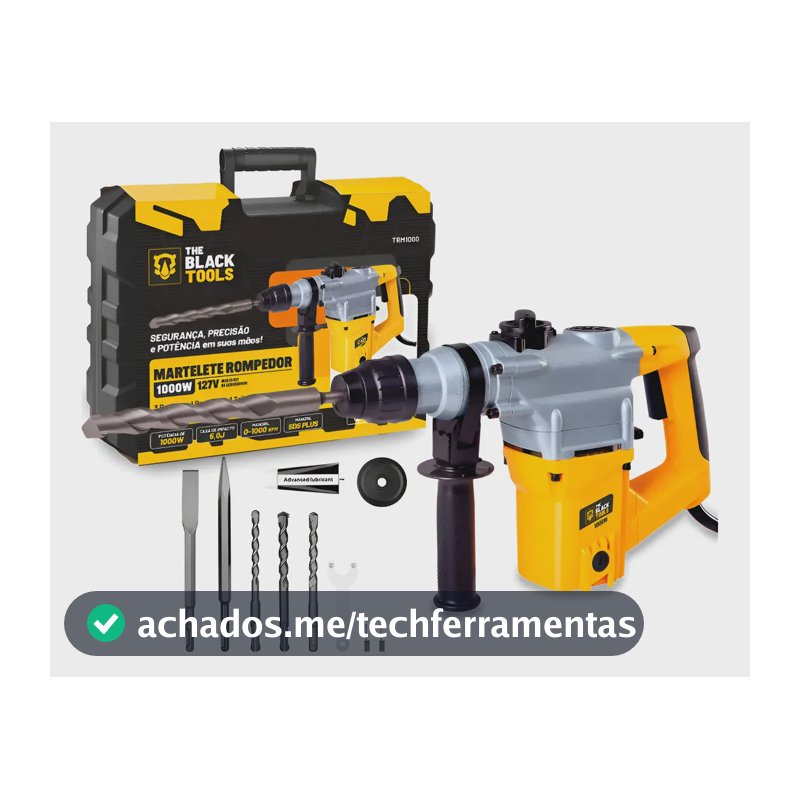 Martelete Perfurador Rompedor 1000w Sds-plus Com Maleta 110v Amarelo 110v 60hz
