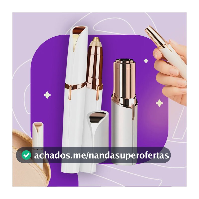 Kit Caneta Depiladora Sobrancelha + Batom Depilador Facial eletrico recarregavel - CROWLEY