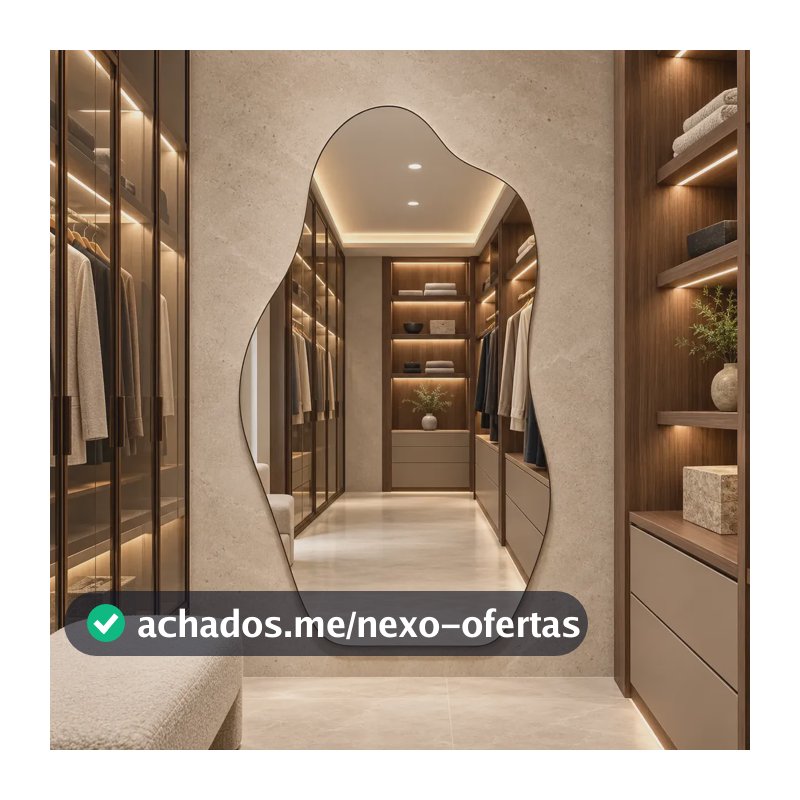 Espelho Orgânico Lopazzi 90 Cm Retrô Quarto Closet Casa Magnus 90x40cm