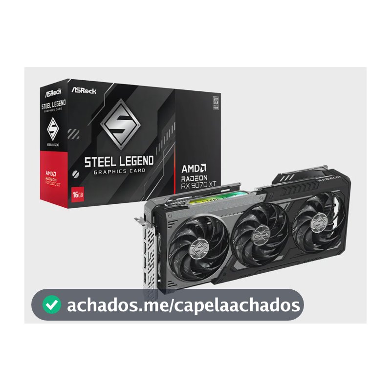 Placa De Vídeo Asrock Rx 9070xt Steel Legend Dark 16gb Gddrg