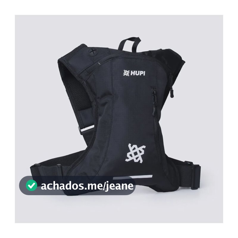 Mochila De Hidratação Hupi Huwe Lite Preto Com Refil Preto Liso
