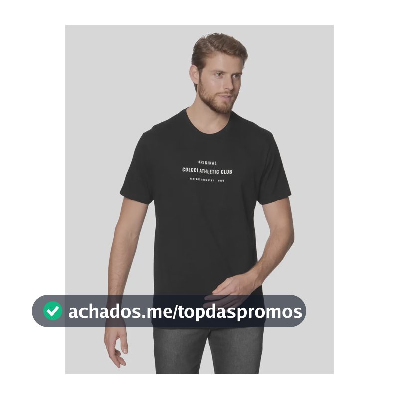 Camiseta Colcci Masculino 350112372 Preto Logo M Estampa Localizada