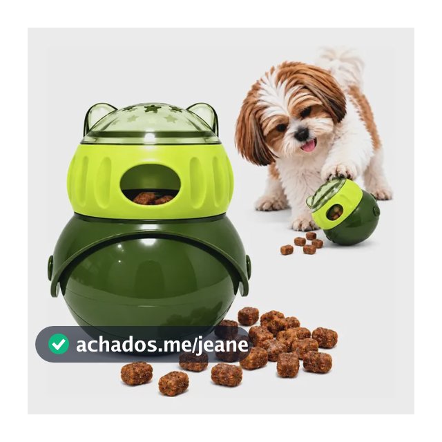 Brinquedo Interativo Dispenser Ração E Petiscos Cães E Gatos Verde