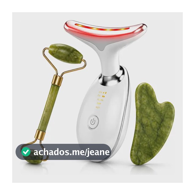 Massageador Facial 7 Cores + Rolo Pedra Jade Roller Guasha