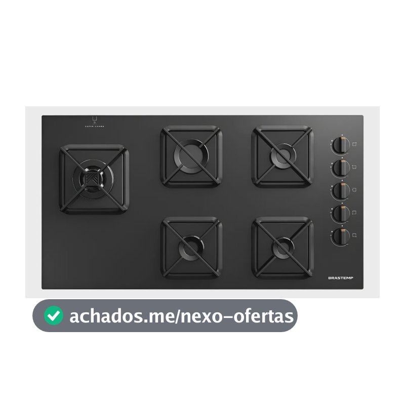 Cooktop Brastemp 5 Bocas A Gás, Grades De Ferro Fundido E Su