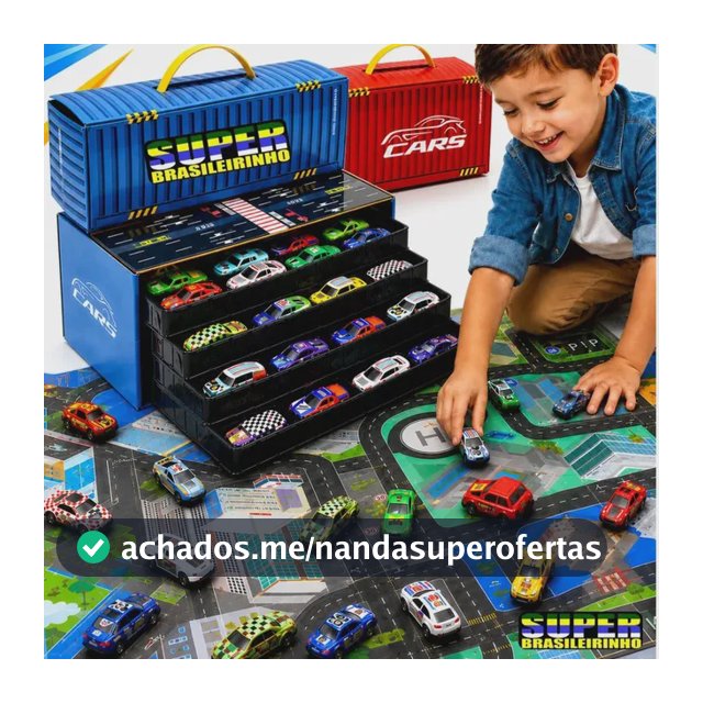 Maleta 48 Carrinhos + Tapete Pista 40x60 Estacionamento Brinquedo Infantil Presente Criança - Super Brasileirinho