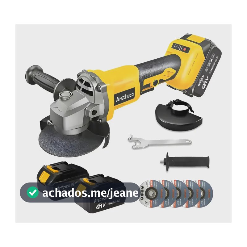 Esmerilhadeira Lixadeira Angular 11000rpm-bateria De Lítio Amarelo 21v 50hz/60hz