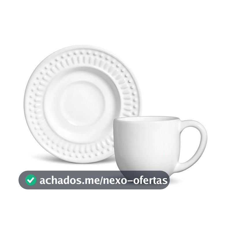 Jogo de Café Porto Brasil Cerâmica 12 Peças Branco 72ml