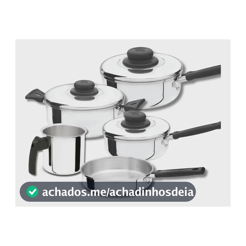 Conjunto De Panelas Caçarolas Polido Fortlar 5 Pçs. Cor Polida