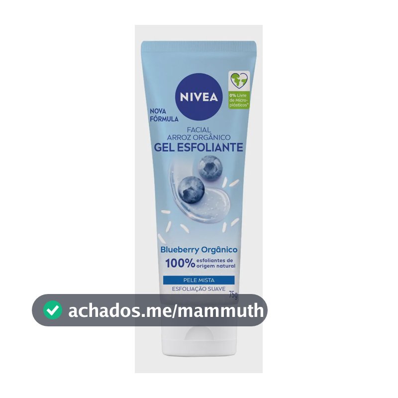 NIVEA Gel Esfoliante Facial Blueberry 75g, Limpeza Profunda, Renovação Celular, Esfoliante Natural, Pele Normal e Seca