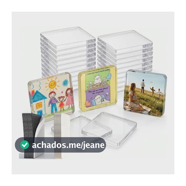 Ímãs Geladeira Acrílico 24 Pcs Moldura Foto Diy Caixa .