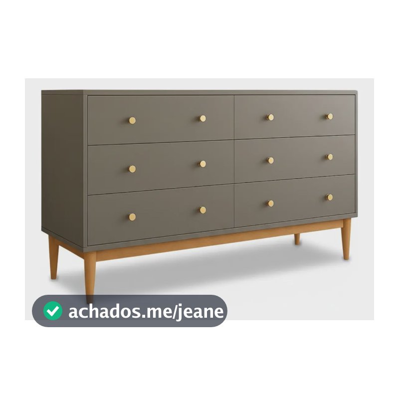 Cômoda Industrial 6 Gavetas P/ Quarto Casal Design Moderno