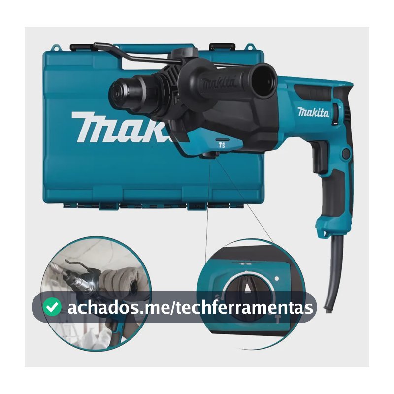 Martelete Combinado Sds Plus 800w Hr2670 Makita Cor Azul-petróleo