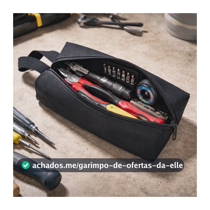 Estojo Organizador Ferramentas Nylon 1200 Grosso 15x30 Cm Preto