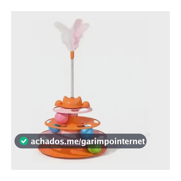 Brinquedo Interativo Para Gato Torre 3 Andares Com Bolas Laranja