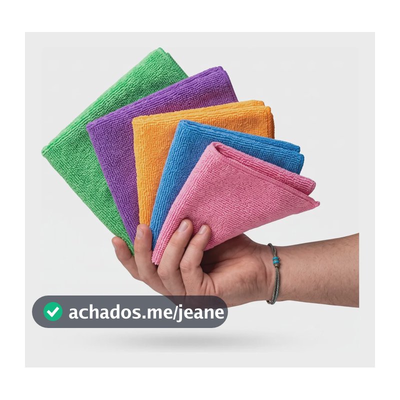Kit 5 Panos De Microfibra Multiuso Para Limpeza Em Cores Sortidas Misto