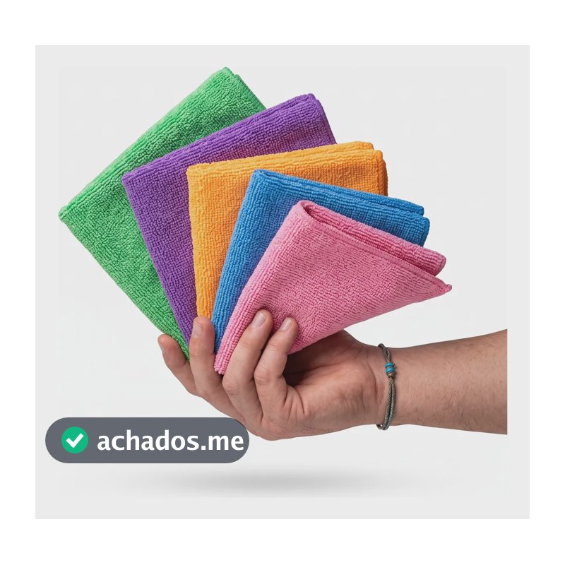 Kit 5 Panos De Microfibra Multiuso Para Limpeza Em Cores Sortidas Misto
