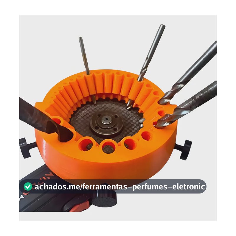 Gabarito Afiador de Broca Marques Impressões 3D Esmerilhadeira 125mm Laranja