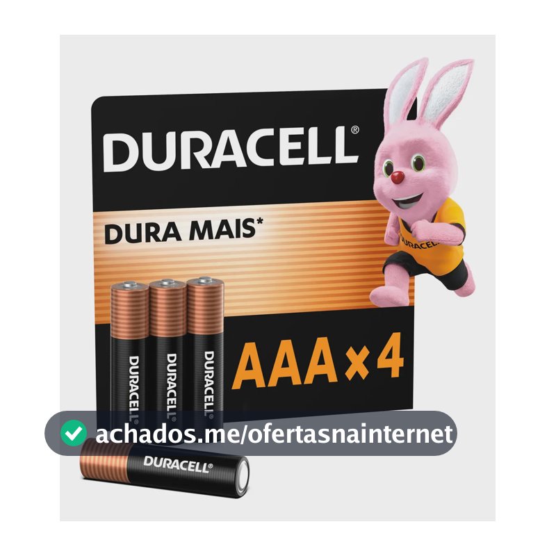 Pilha Alcalina Palito AAA Duracell com 4 unidades