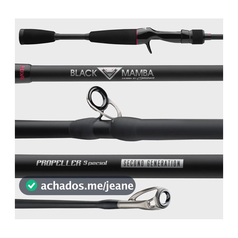 Vara Para Carretilha Black Mamba Second Generation 5.8 1,76mts 10-17lbs 1 Parte - Redai