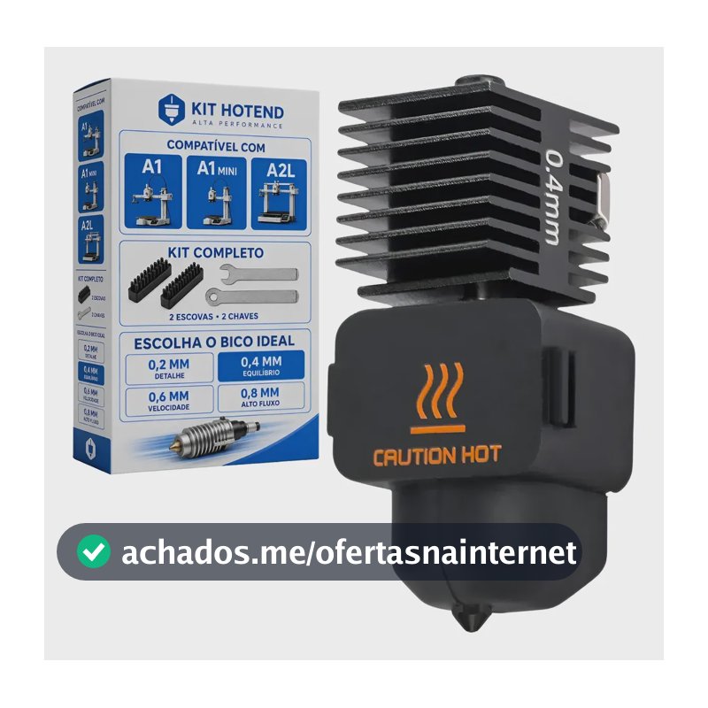 Hotend Bico Aço Bambu Lab A1 Mini A1 0,2mm 0,4mm 0,6mm 0,8mm 0.4mm
