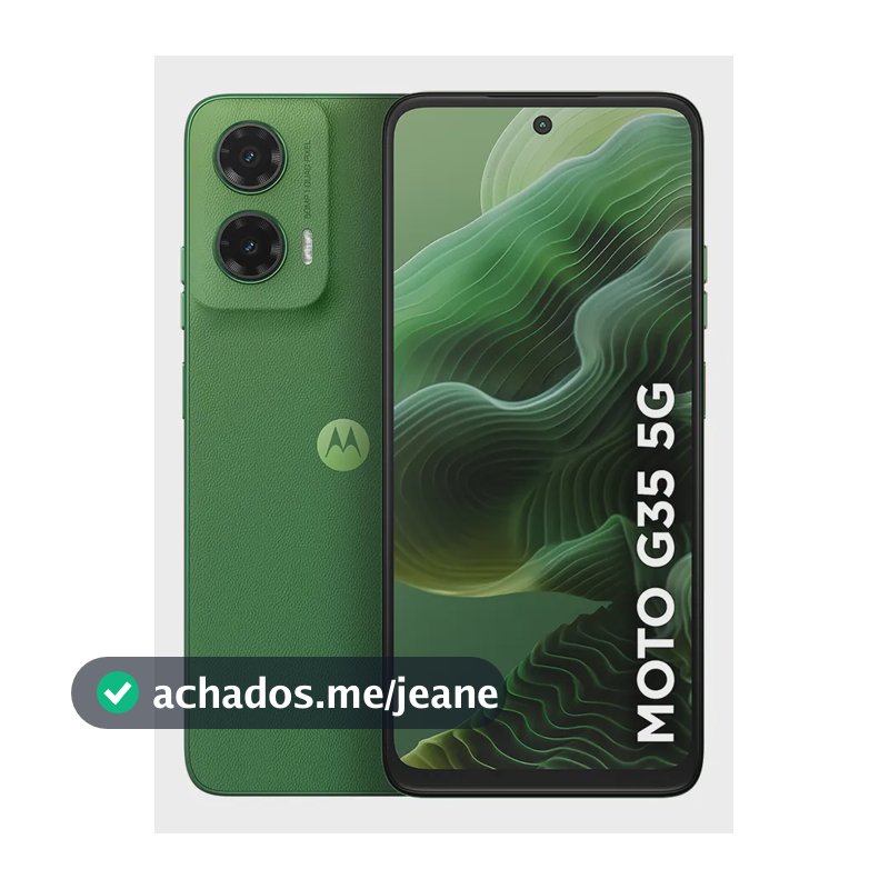 Smartphone Motorola Moto g35 5G - 128GB 4GB RAM+8GB Ram Boost, e Camera 50MP com AI NFC Tela 6.7" com Superbrilho - Verde - Vegan Leather