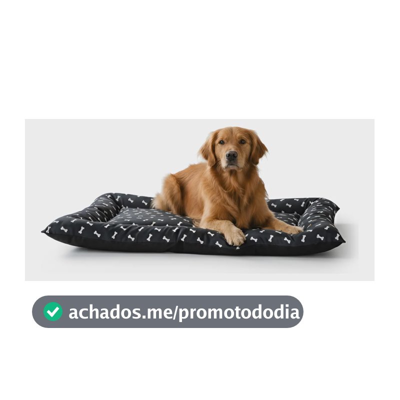 Cama Pet Impermeável Colchonete Premium 76x116 Colchao Gg Preto
