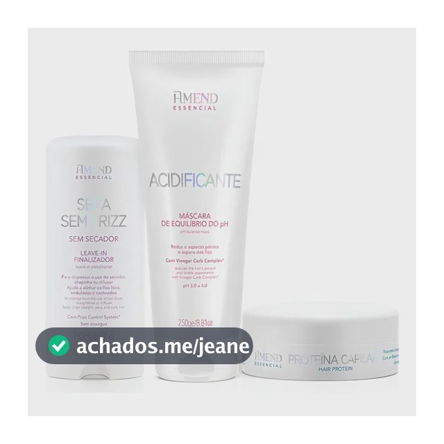 Amend Essencial Seca S Frizz + Acidifican + Proteína Capilar