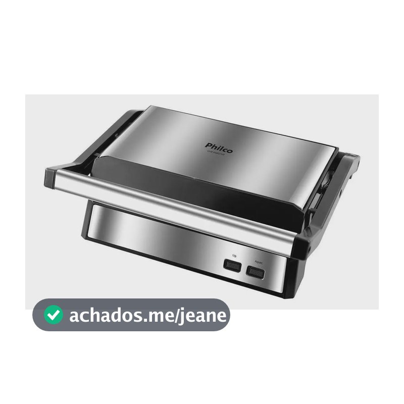Grill E Sanduicheira Philco PGR21PI Antiaderente 2 Em 1 Inox