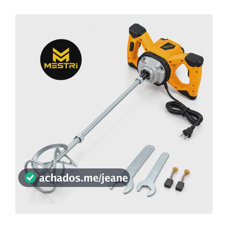 Misturador Elétrico De Argamassa 1400w Tinta Gesso Rejunte Textura Profissional Mestri M-235