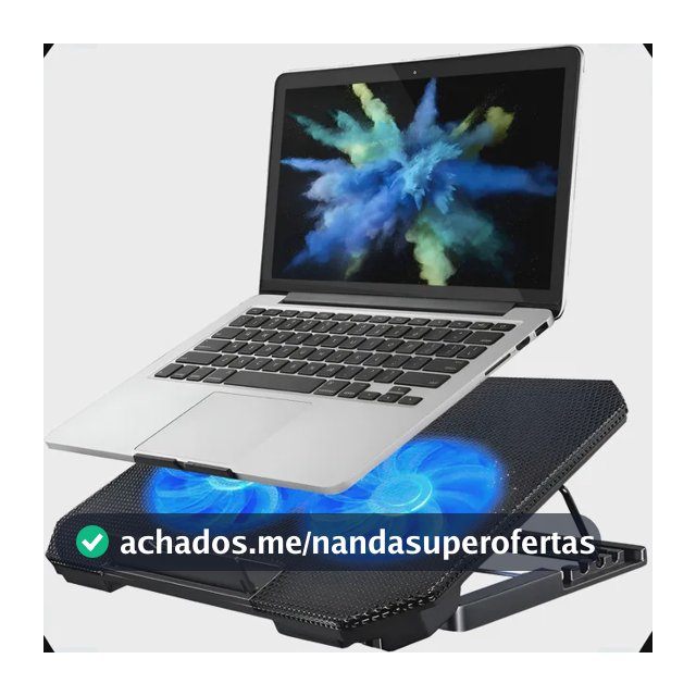 Suporte Mesa Notebook Cooler Led Refrigerada Base Ajustável Preto