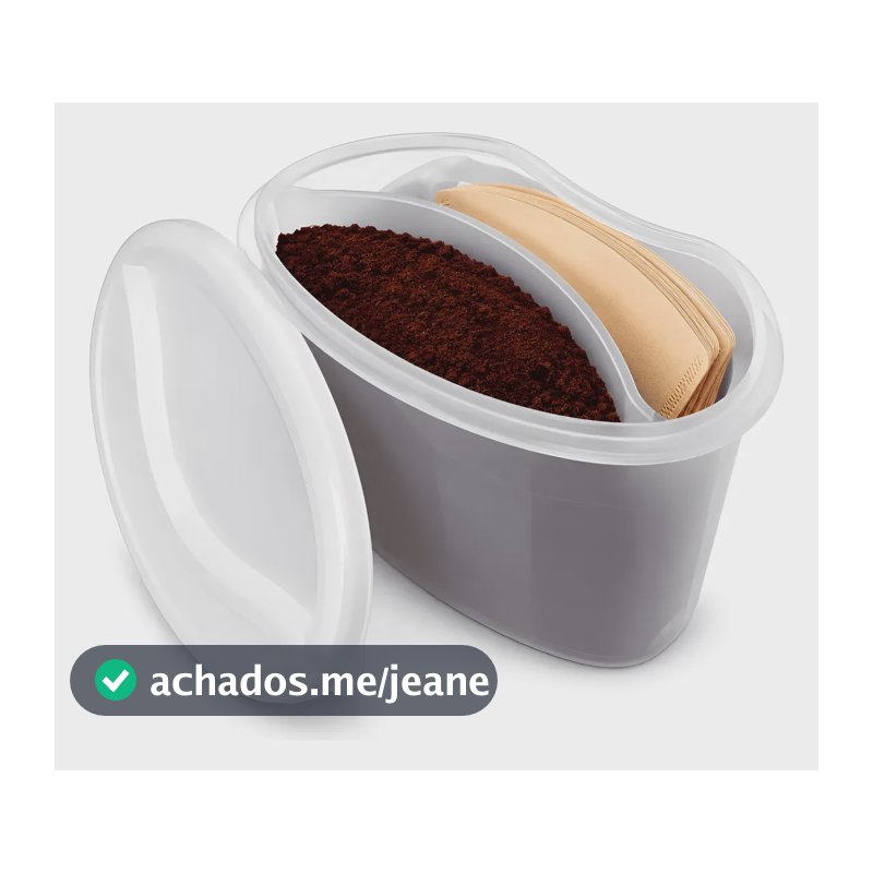 Porta Café E Filtro Com Divisória E Tampa Pote De Café