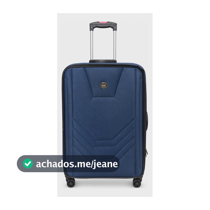 Mala Média 23kg Anac Rodinhas Resistente Village Viagem Azul-marinho