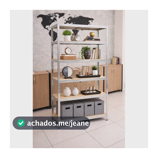 Estante De Livros 5 Níveis Com Mdf Cru Reforçada 180x90x37 Cinza