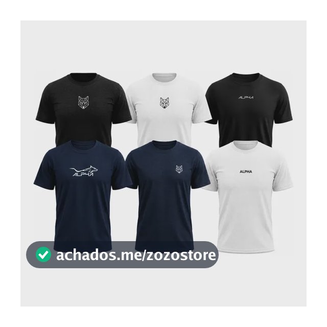 Kit 6 Camisetas Lobo Poliéster Preta Branca Marinho 2 Preta 2 Branca 2 Marinho Gg Colméia