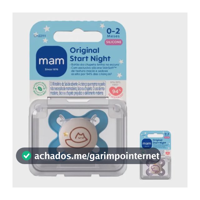Chupeta Mam Original Start Night 0-2m Brilha No Escuro
