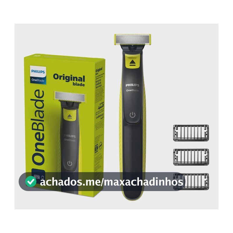 Barbeador E Aparador Elétrico Philips Oneblade Para Todos Os Tipos De Pele E Barba E À Prova D'água - Qp2724/10 Preto Bivolt