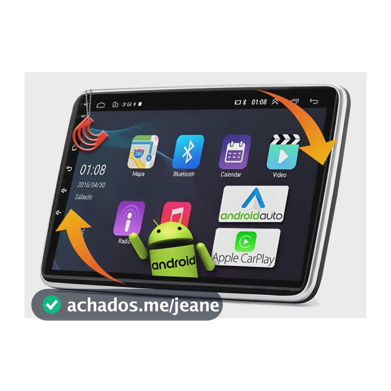 Multimidia Android 10 Polegadas Rotativa Gitarória 2gb 32gb Preto