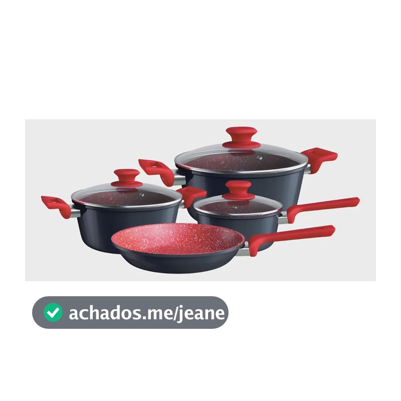 Conjunto de Panelas Euro Home Colorstone Antiaderente 4 Peças