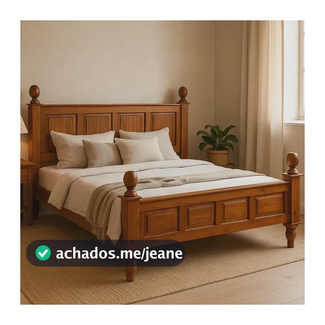 Cama De Casal Madeira Maciça De Demolição Peroba Rústica Natural Torneado