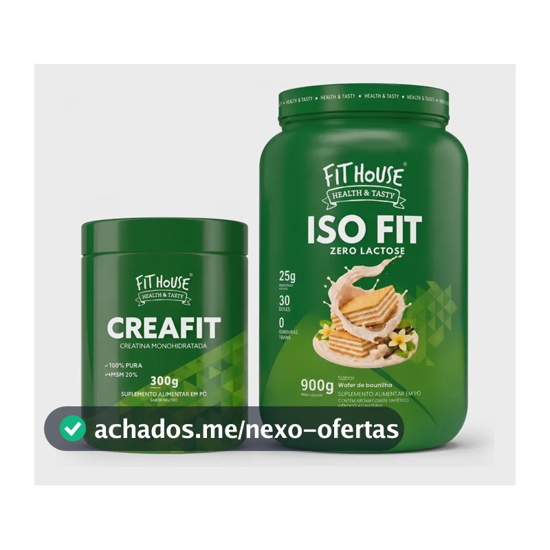 Kit Whey Protein Iso Fit 900g + Creatina Fit House 300g Variados Baunilha