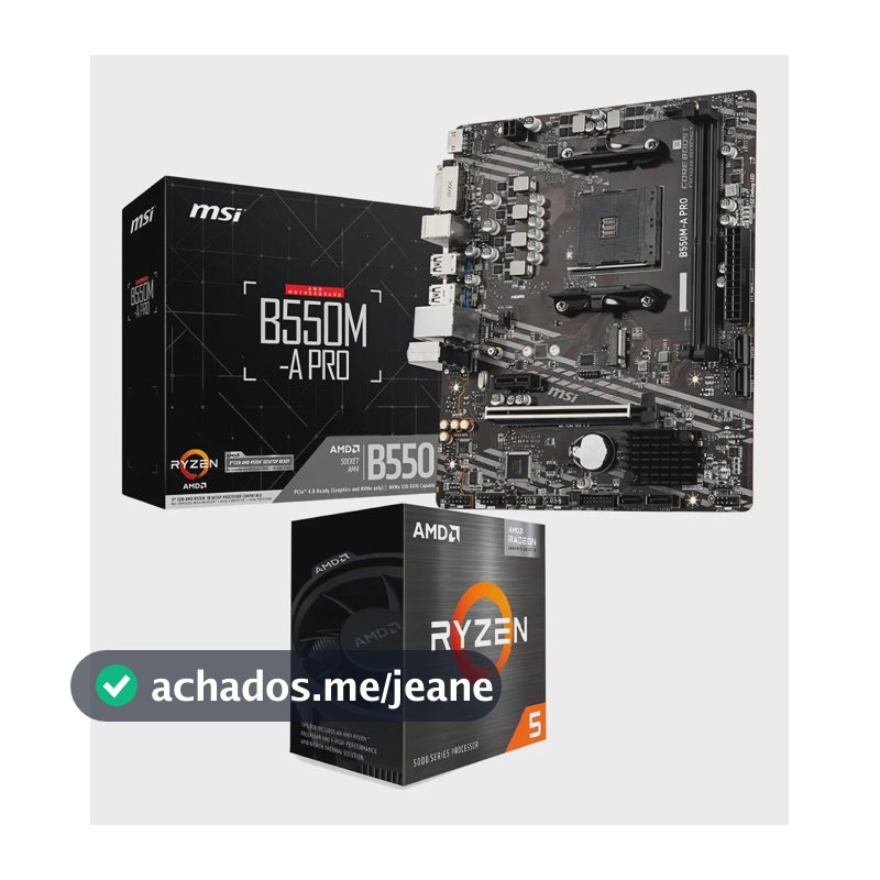 Kit Upgrade Amd Ryzen 5 5500 + B550m Msi Cor Preto