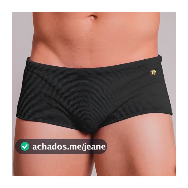 Sunga Básica Tradicional Preto Canelado
