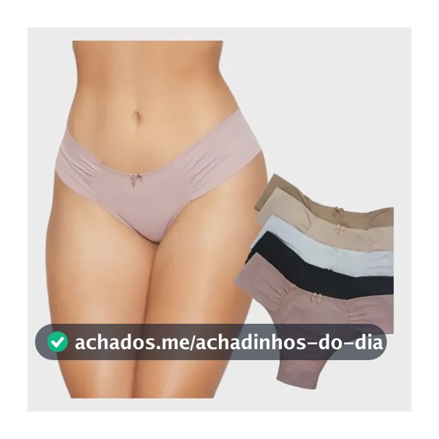 Kit 5 Calcinha Tanga Lateral Duplo Lingerie Invisível