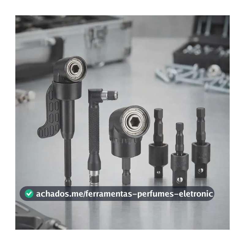 Kit 6 de adaptador angular, furadeira de extensão, furadeira de 105° 1/4 Furadeira 90º