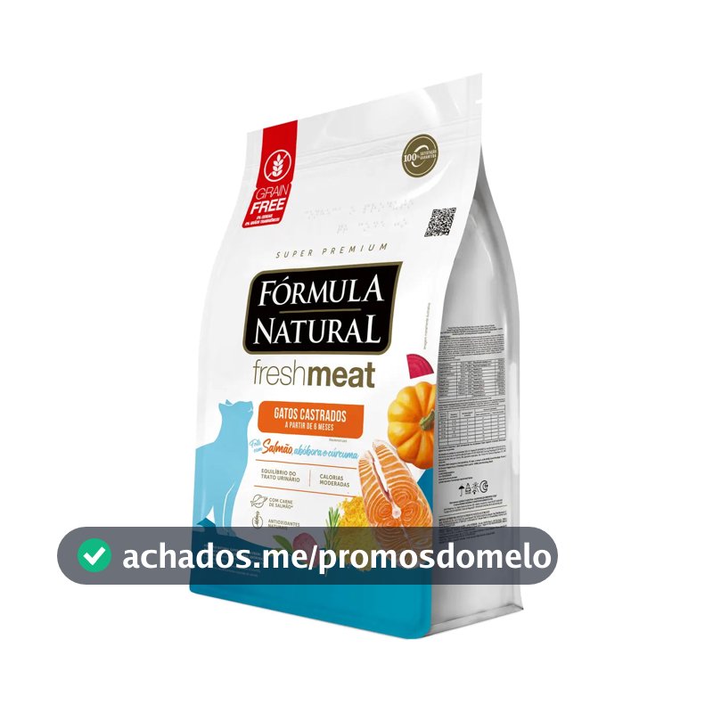Ração Seca Fórmula Natural Gatos Castrados Adultos Salmão 10 Kg